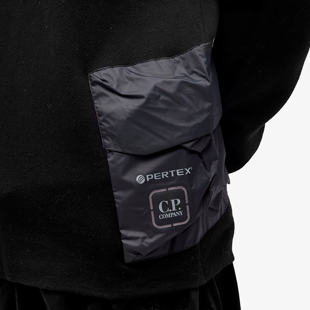 CP Company Men's Double Mixed Pocket Crew Sweat Black